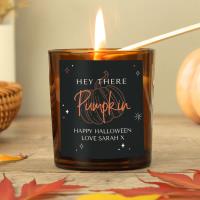 Personalised Pumpkin Amber Glass Candle Extra Image 2 Preview